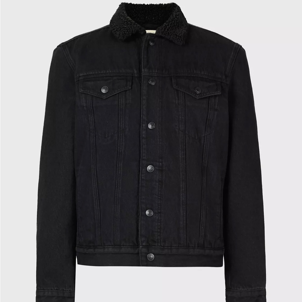 All Saints Alder Denim Sherpa Jean Jacket